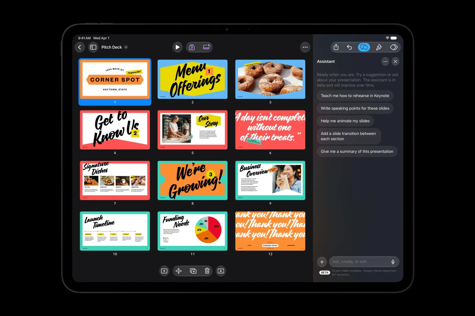 Apple zet AI-assistent in Pages, Keynote en Numbers