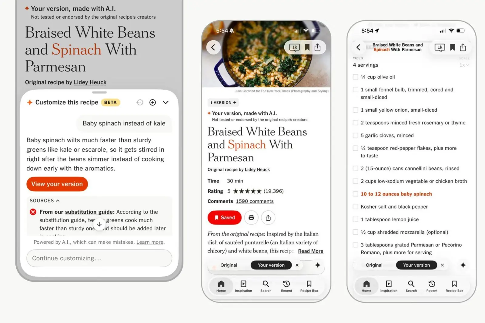 NYT Cooking test AI die recepten aanpast, lezers morren